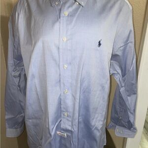Polo Ralph Lauren Classic Fit Men’s Sz18-34/35 Blue Button Down Dress Shirt